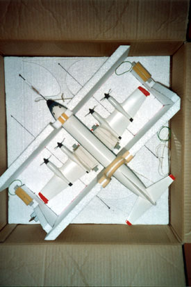 Extra Transportkarton mit dem Modell P-3