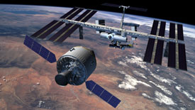 Ab 2011: Das CEV nhert sich der ISS