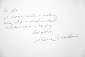 Foto von Widmungstext