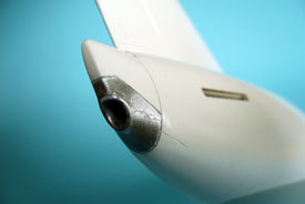 Foto vom Heck mit APU-Auslass