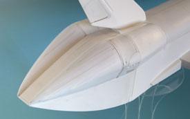 Der Tail Cone ist abnehmbar und aufgesteckt