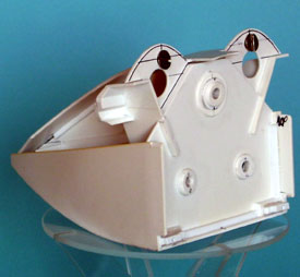 Der Tail Cone-Rohbau seitlich von rechts-vorne