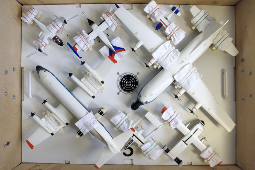 Aufsichtaufnahme der Modell-Transportholzkiste 5