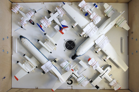 Aufsichtaufnahme der Modell-Transportholzkiste 5