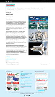 Screenshot der NASA-Wings-Pr&auml;sentation auf maker-faire.de