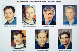 Flade, Haigner&eacute;, Merbold, Reiter, Ewald, Schlegel, Eyharts