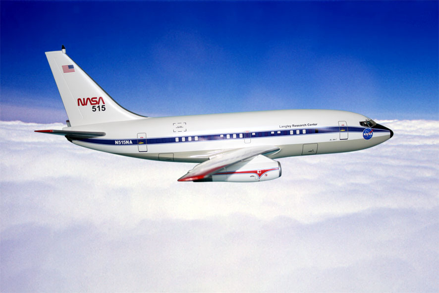 Bildcollage von der Boeing 737-130 NASA 515