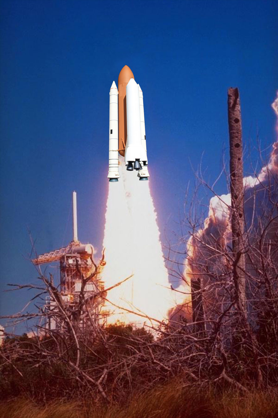 Bildcollage vom Shuttle-C